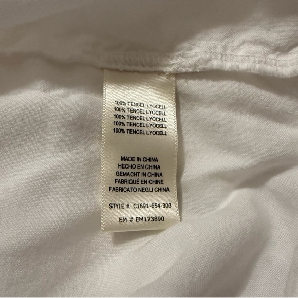 CLOTH & STONE White Popover Long Sleeve Blouse Size L - Picture 5 of 9